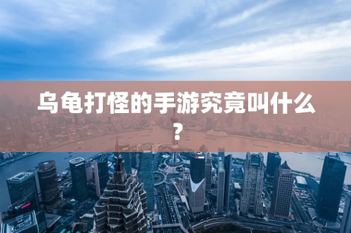 乌龟打怪的手游究竟叫什么？