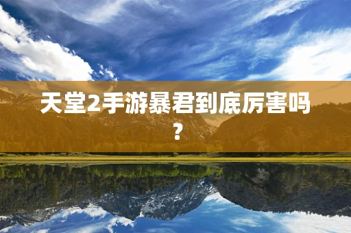 天堂2手游暴君到底厉害吗？