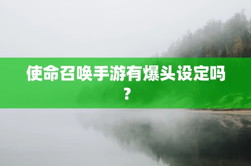 使命召唤手游有爆头设定吗？