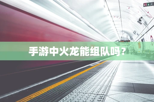 手游中火龙能组队吗？
