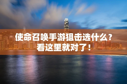使命召唤手游狙击选什么？看这里就对了！