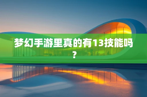 梦幻手游里真的有13技能吗？